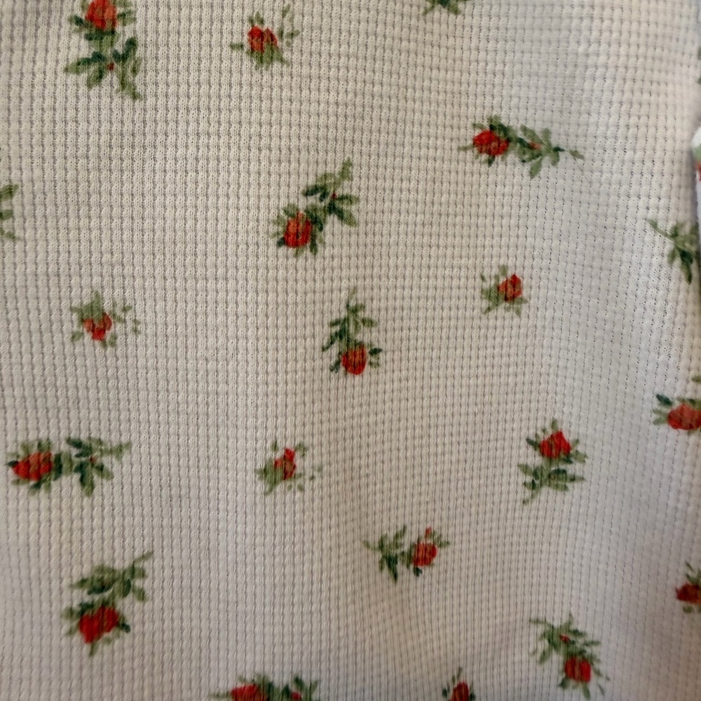 Lucky Brand Cream Floral Henley Long Sleeve Top - Picture 3 of 4